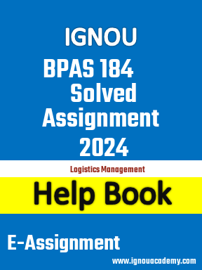 IGNOU BPAS 184 Solved Assignment 2024